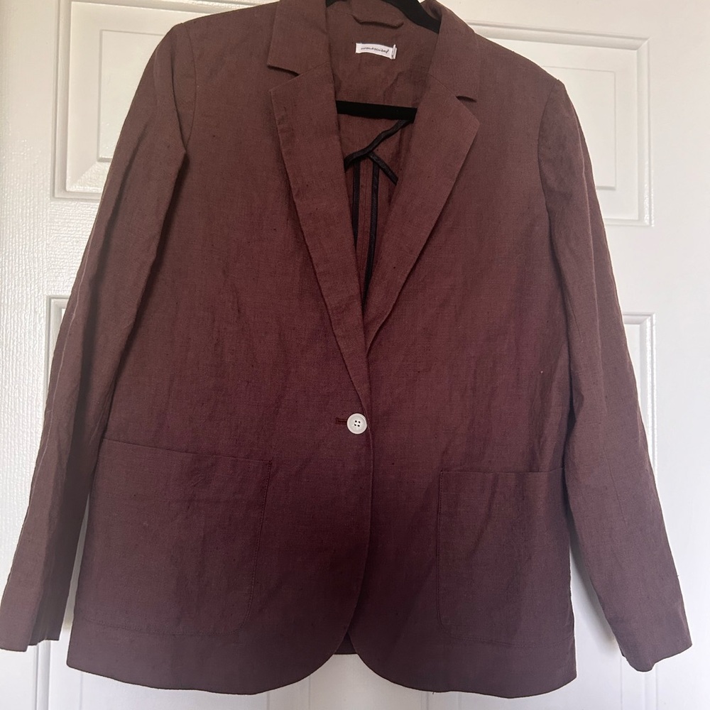 Unsubscribed Women's Size 4 Espresso Linen Blazer